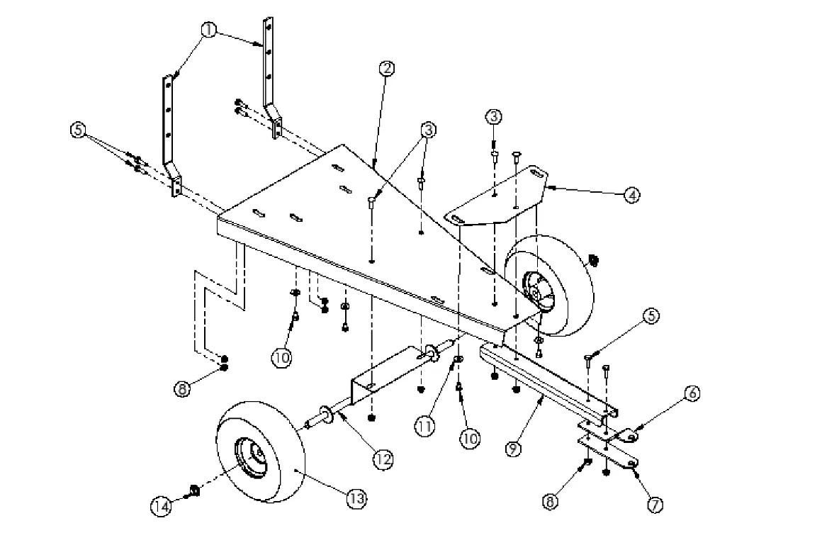 Frame and trailer kit assembly diagram