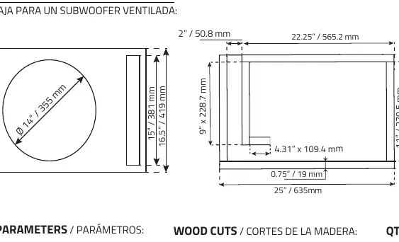 Single subwoofer ported box diagram