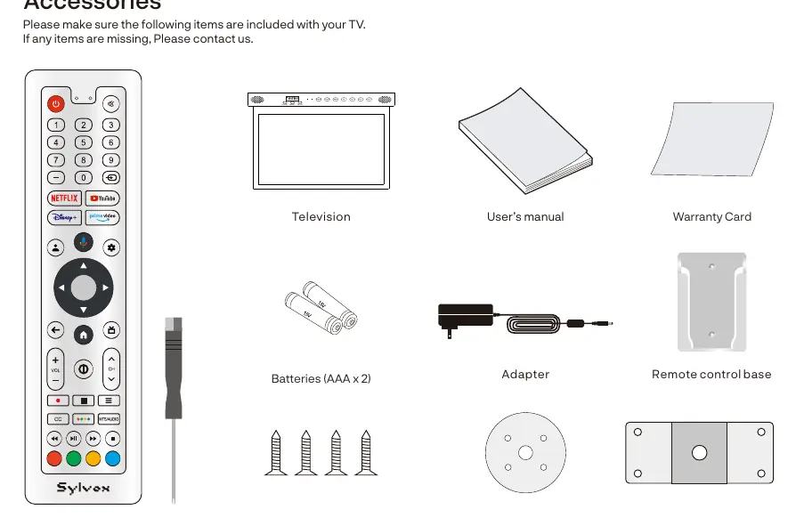 Included accessories
