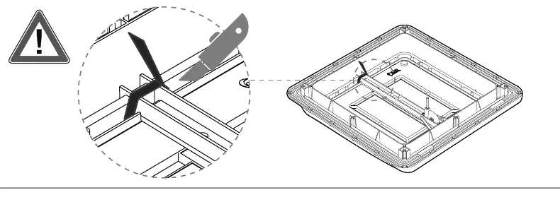 Installation overview and hole cutting requirements.