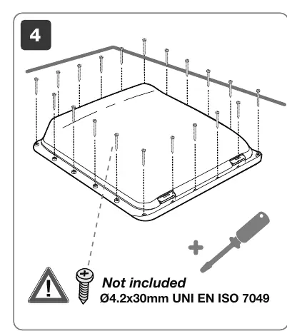 Securing the external frame with screws