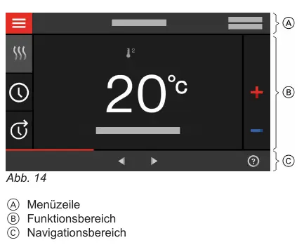 Touch display interface layout