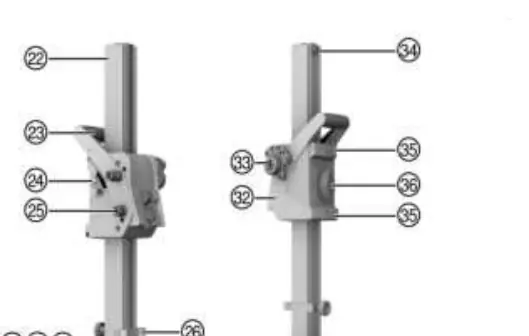 Overview of the drill stand and accessories.