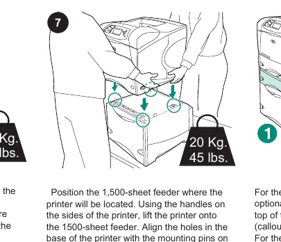 Lifting the printer onto the feeder