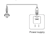 Diagram showing how to connect the power bank to a power supply