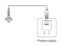 Diagram showing how to charge the power bank using a USB cable.