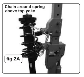 Fig 2A: Safety chain positioning above top yoke