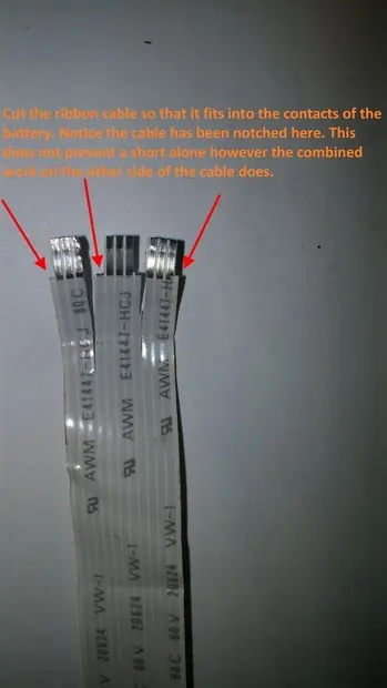 Notched ribbon cable tabs.