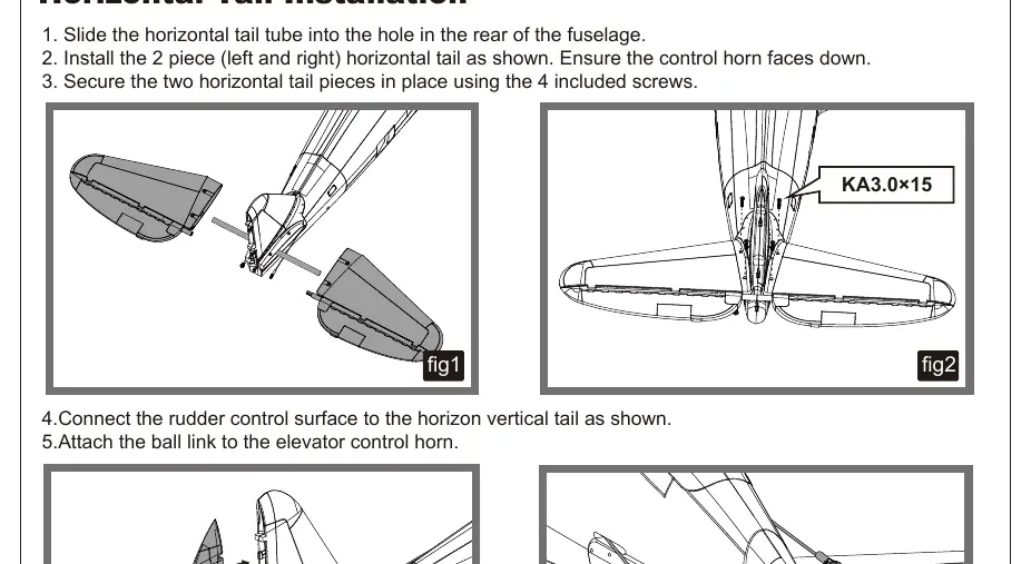 Horizontal tail installation steps