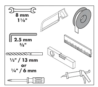 Tools required for installation