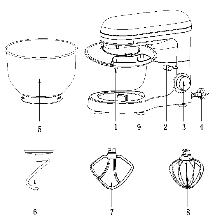 Main components and standard accessories