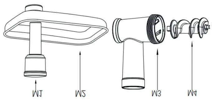 Meat mincer components (Fig. C)