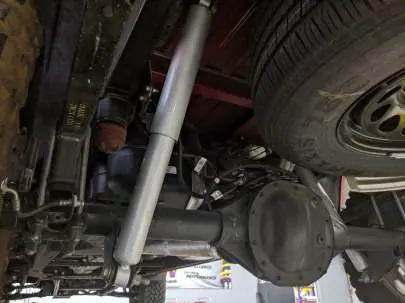 Rear shock absorber installation