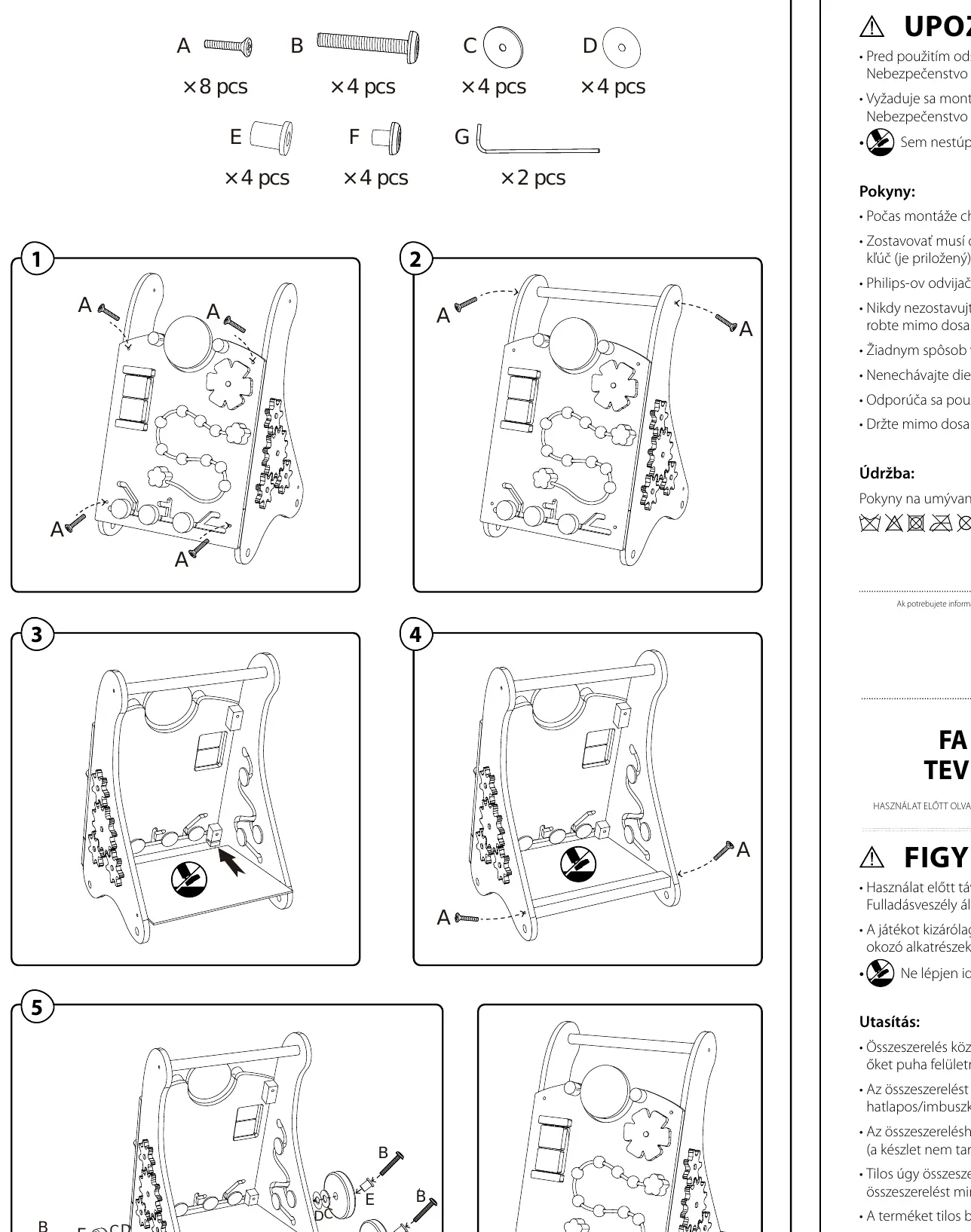Assembly steps and parts diagram