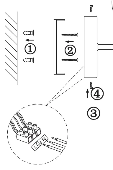 Mounting and wiring diagram