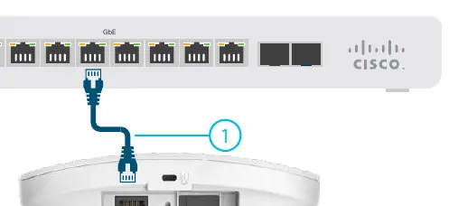 Connecting the access point to a PoE switch