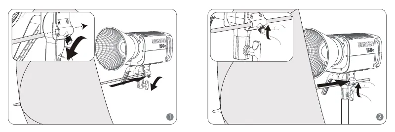 Installing a soft light umbrella