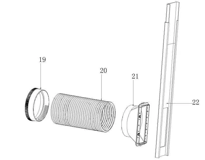 Identify the exhaust hose components.