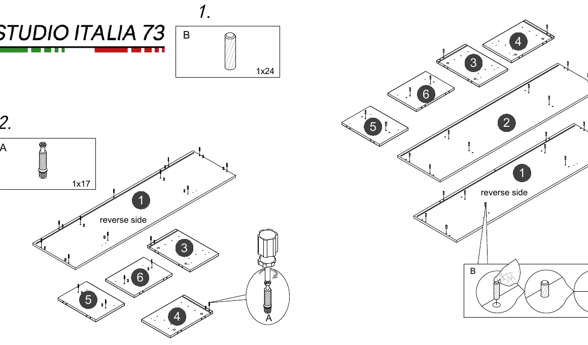 Assembly steps 1 and 2