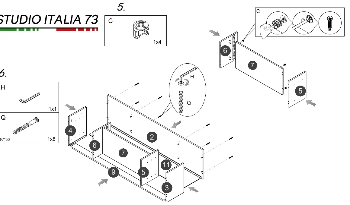 Assembly steps 5 and 6