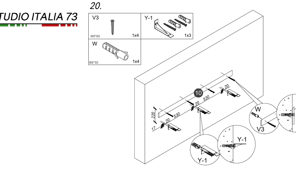 Step 20: Wall mounting