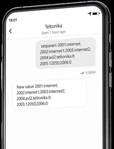 Example of SMS configuration command.