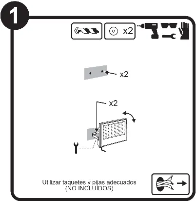 Mounting steps using anchors and screws.