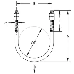 Dimensional diagram of the U-Bolt