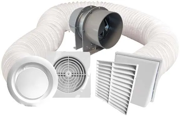 Manrose 150mm Inline Extraction Fan Kit components