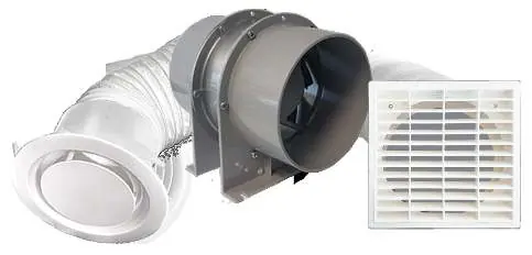 Manrose 150mm Inline Extraction Fan Kit components