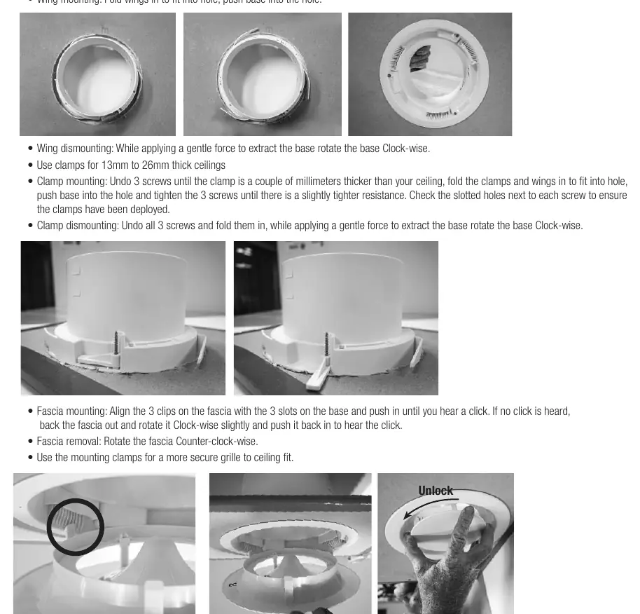 Grille installation steps