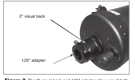 The 2" visual back and 1.25" adapter