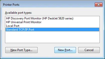 Printer Ports selection