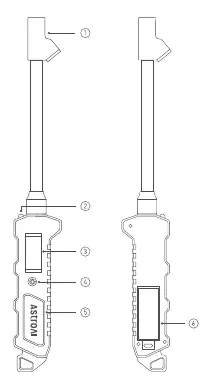Diagram of the tire pressure gauge components