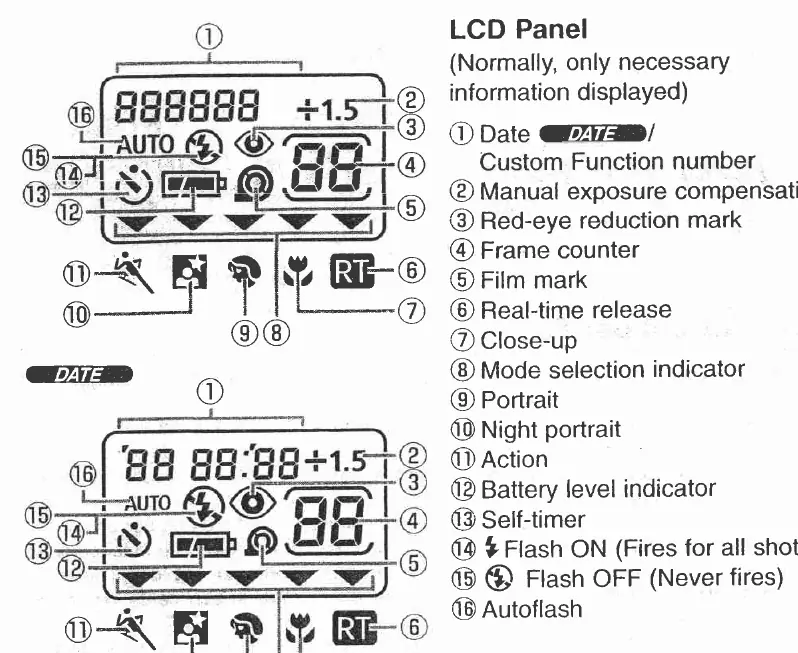 LCD panel indicators
