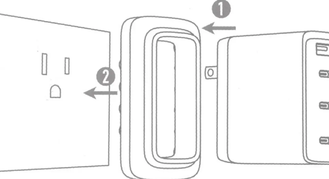 Installation steps for plugging the charger into a wall outlet.