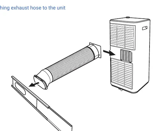 Attaching the exhaust hose to the unit