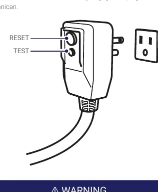 Power plug test and reset buttons