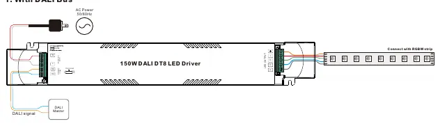 Wiring diagram for DALI Bus connection
