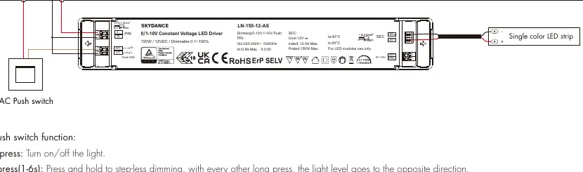 AC Push Switch Wiring Diagram
