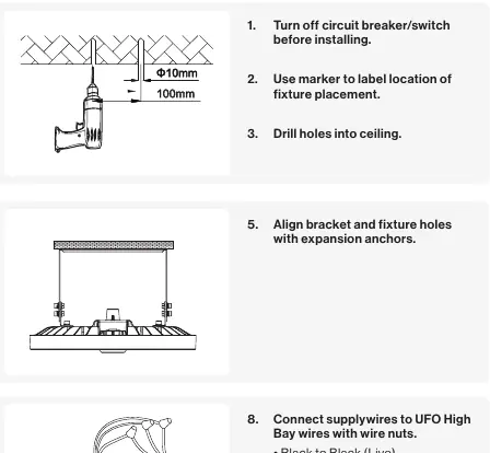 Ceiling Mount installation steps