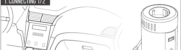 Connecting the inverter to the vehicle 12V socket