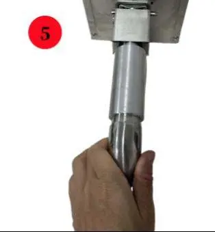 Step 5: Installing the slag discharge pipe.