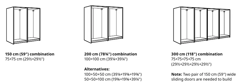 How to combine frames for sliding doors