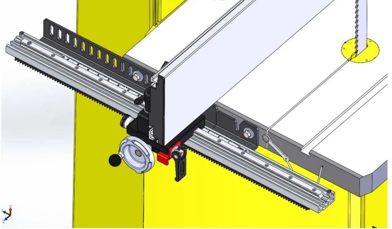 Mounting the fence assembly to the table