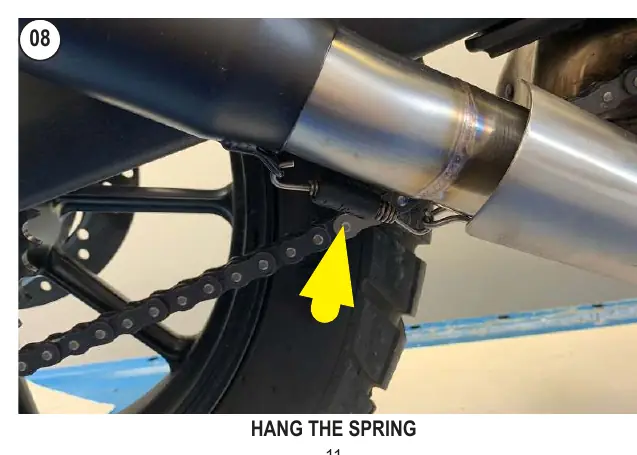 Securing the exhaust spring