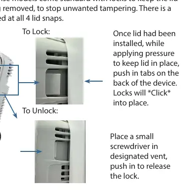 Lid lock mechanism operation.