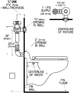 Rough-in and line drawing