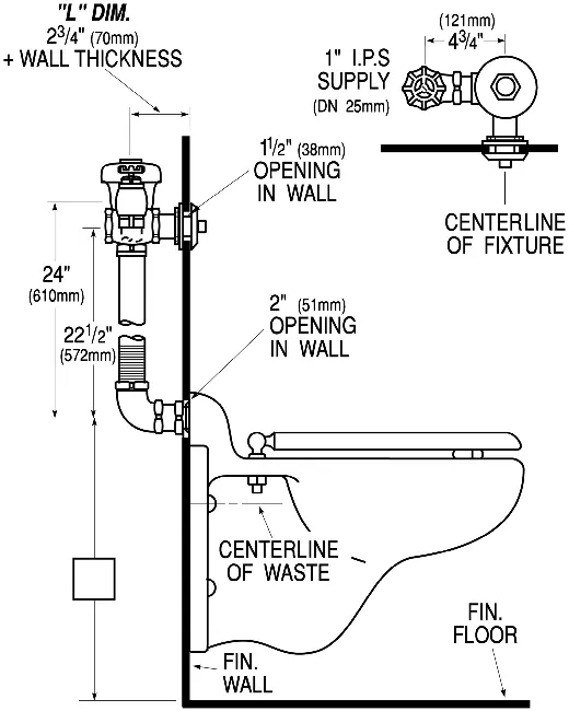 Rough-in and line drawing