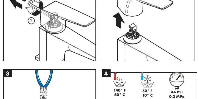 Adjusting the hot water limiter ring.